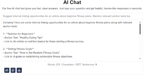 Internal linking suggestions