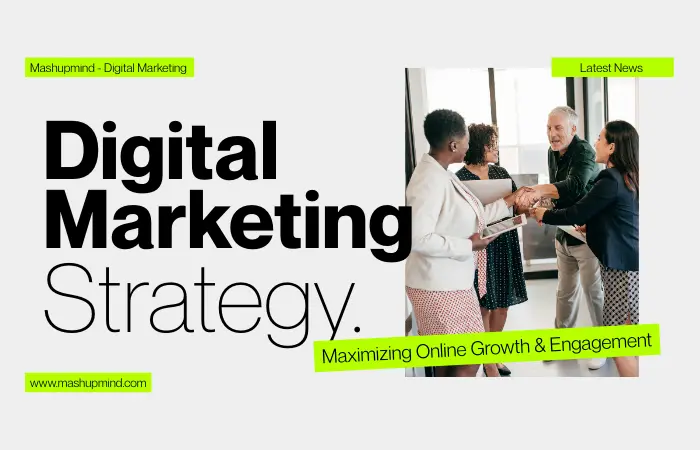 Green White and Black Modern Digital Marketing Strategy Presentation