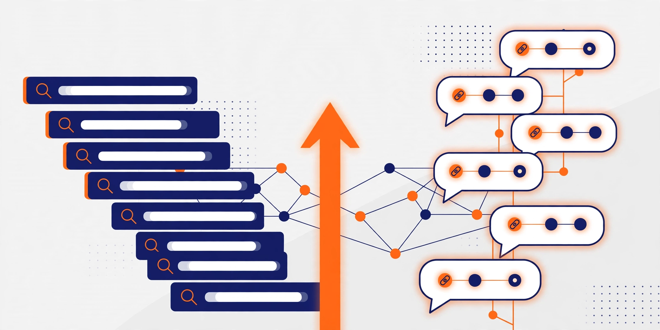 Links vs mentions — two-stack SaaS link building for AI search concept